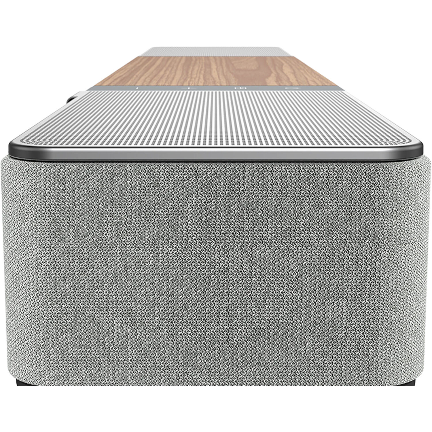 Klipsch Flexus Core 100 soundbar, end side profile walnut.