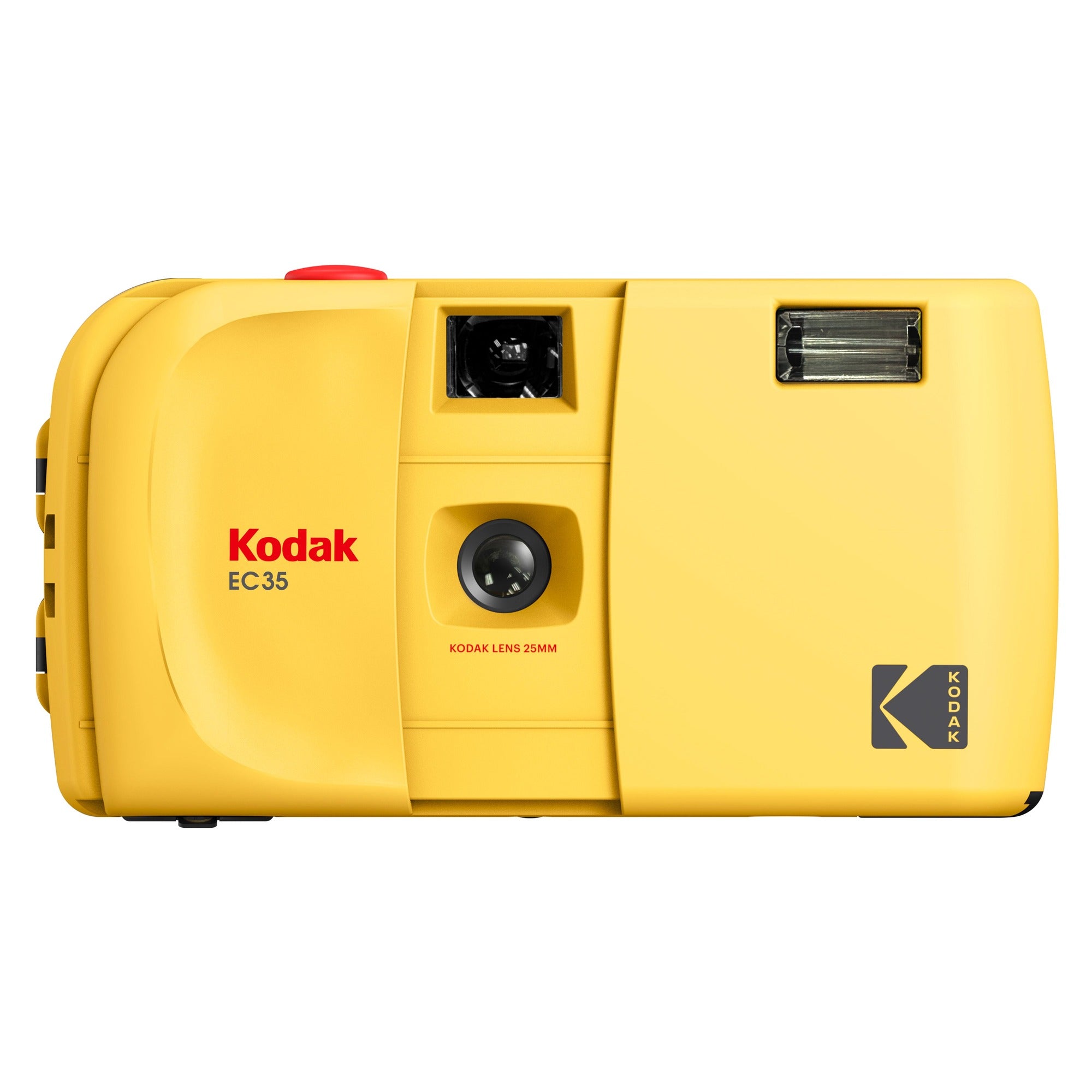 Kodak EC35 film camera in Butter Yellow, front view