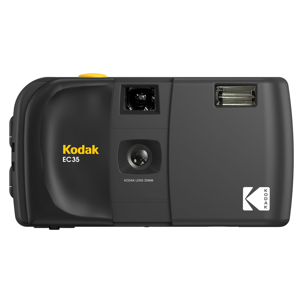 Kodak EC35 film camera in Midnight Black, front view