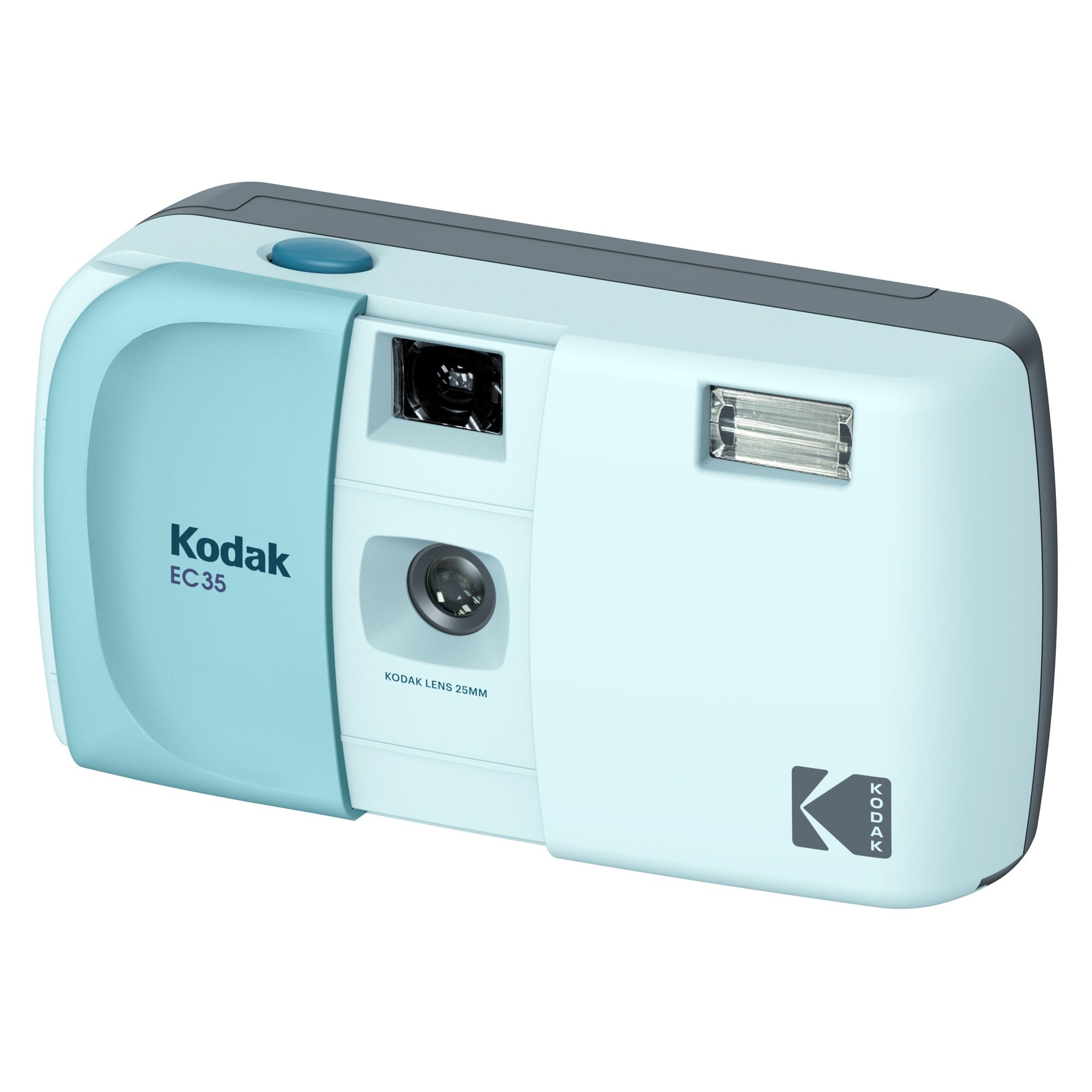 Kodak EC35 film camera in Powder Blue, three-quarter front view