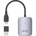 Lexar CFexpress Type A Card Reader LRW515U with USB-A and USB-C ports for fast data transfer and versatile device compatibility.