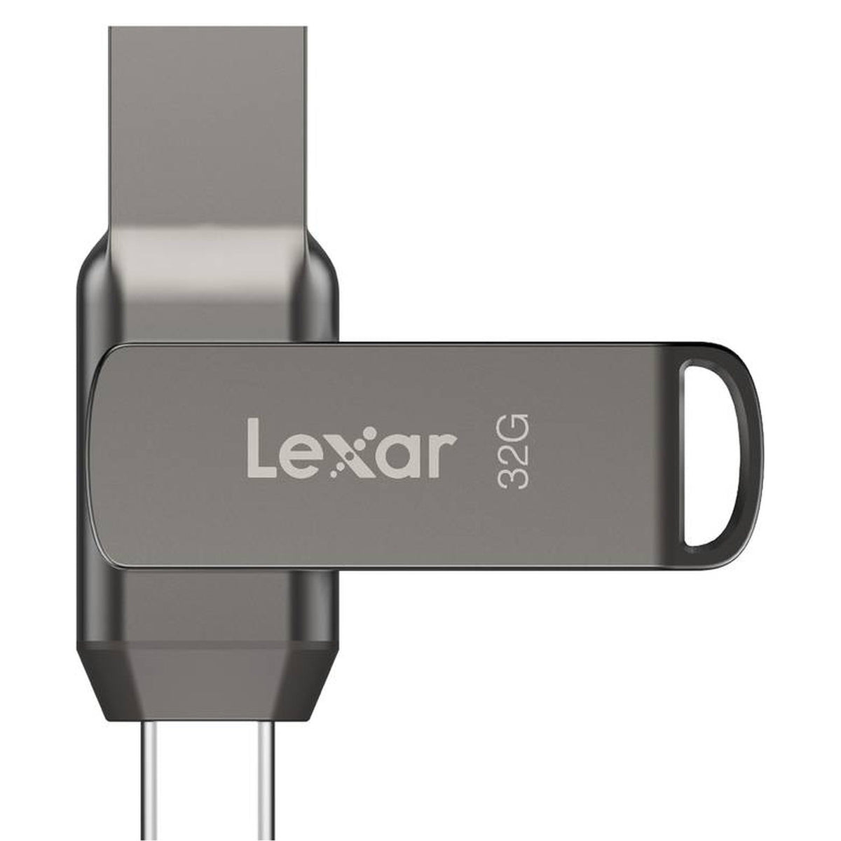 Lexar JumpDrive Dual Drive D400 USB stick, hero front view with USB-C connector