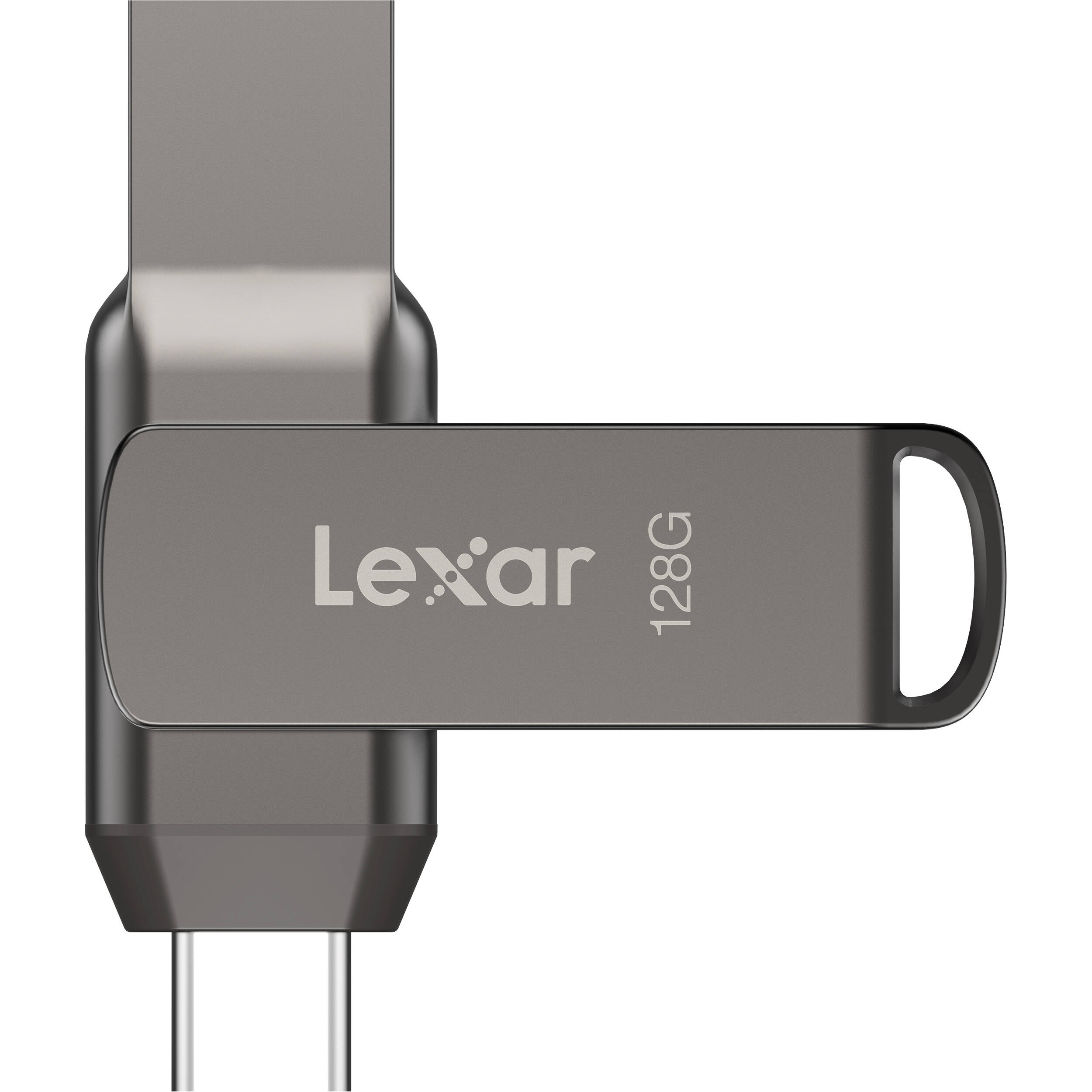 Lexar JumpDrive Dual Drive D400 USB stick, front view