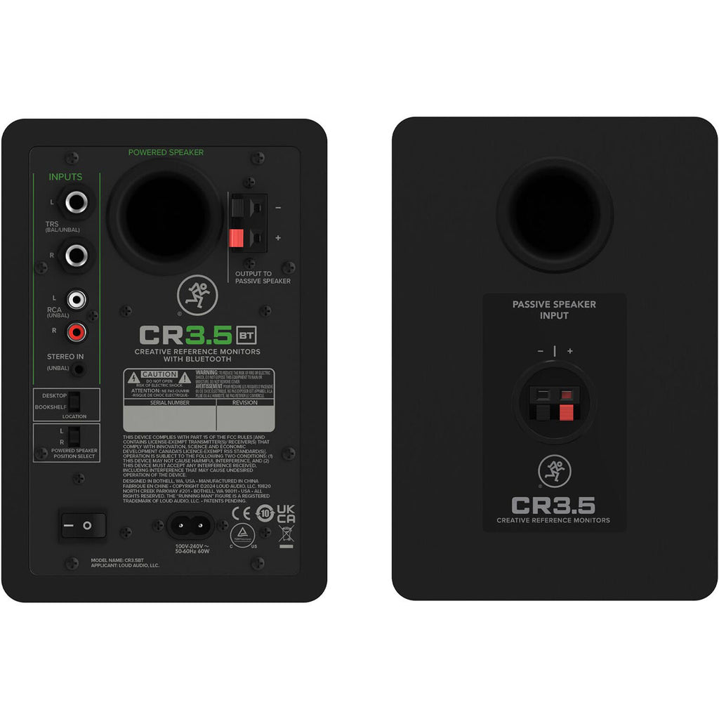 Mackie CR3.5BT desktop speakers, black.