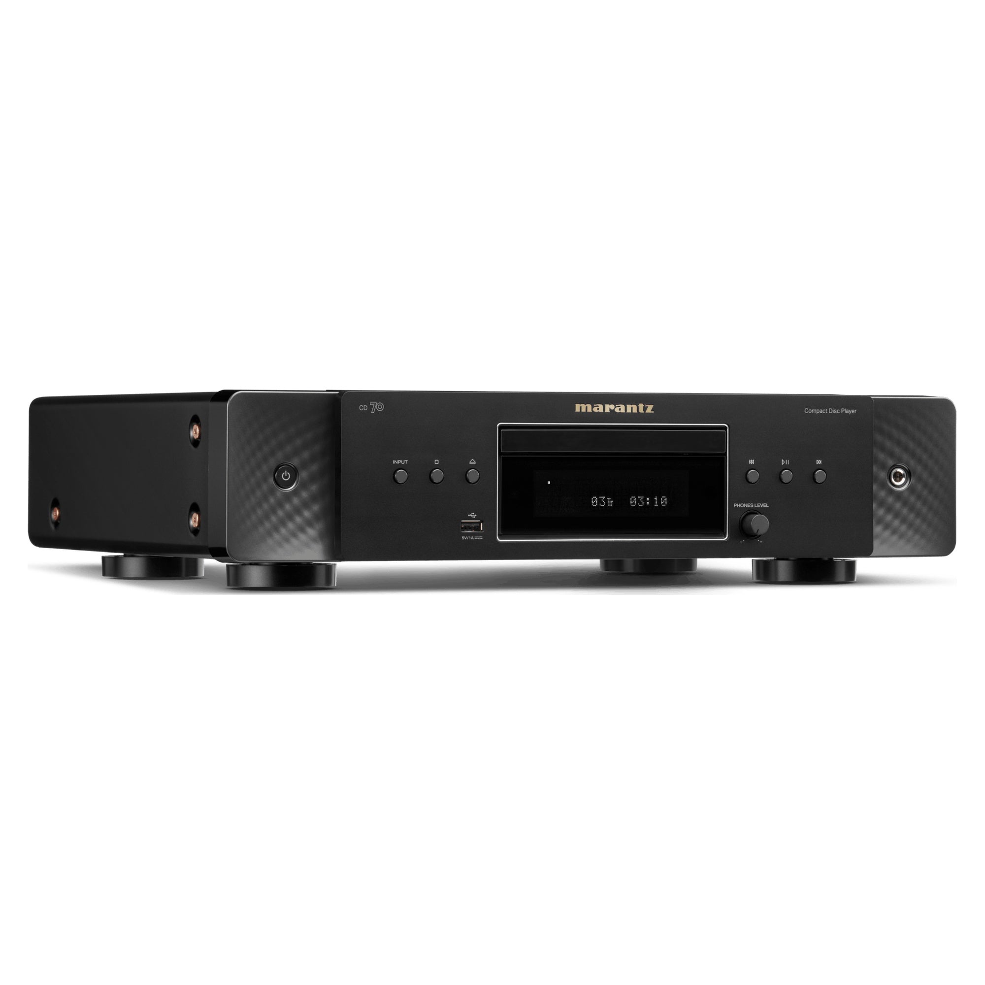 Marantz CD 70 Black, front three-quarter view
