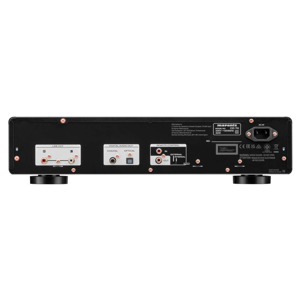 Marantz CD 70 Black, rear panel with RCA, optical and coaxial outputs