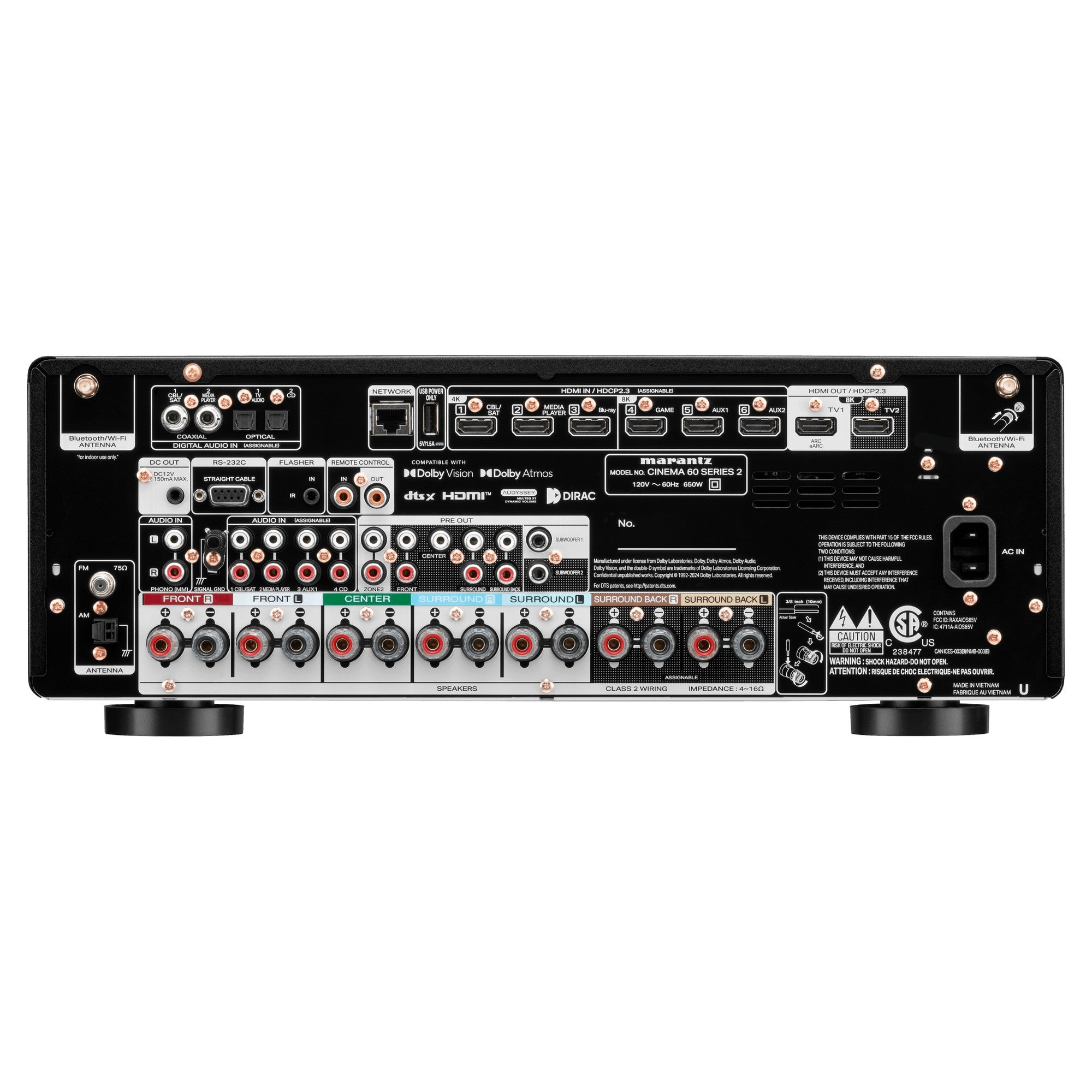 Marantz CINEMA 60 DAB Series 2, Black, rear connections