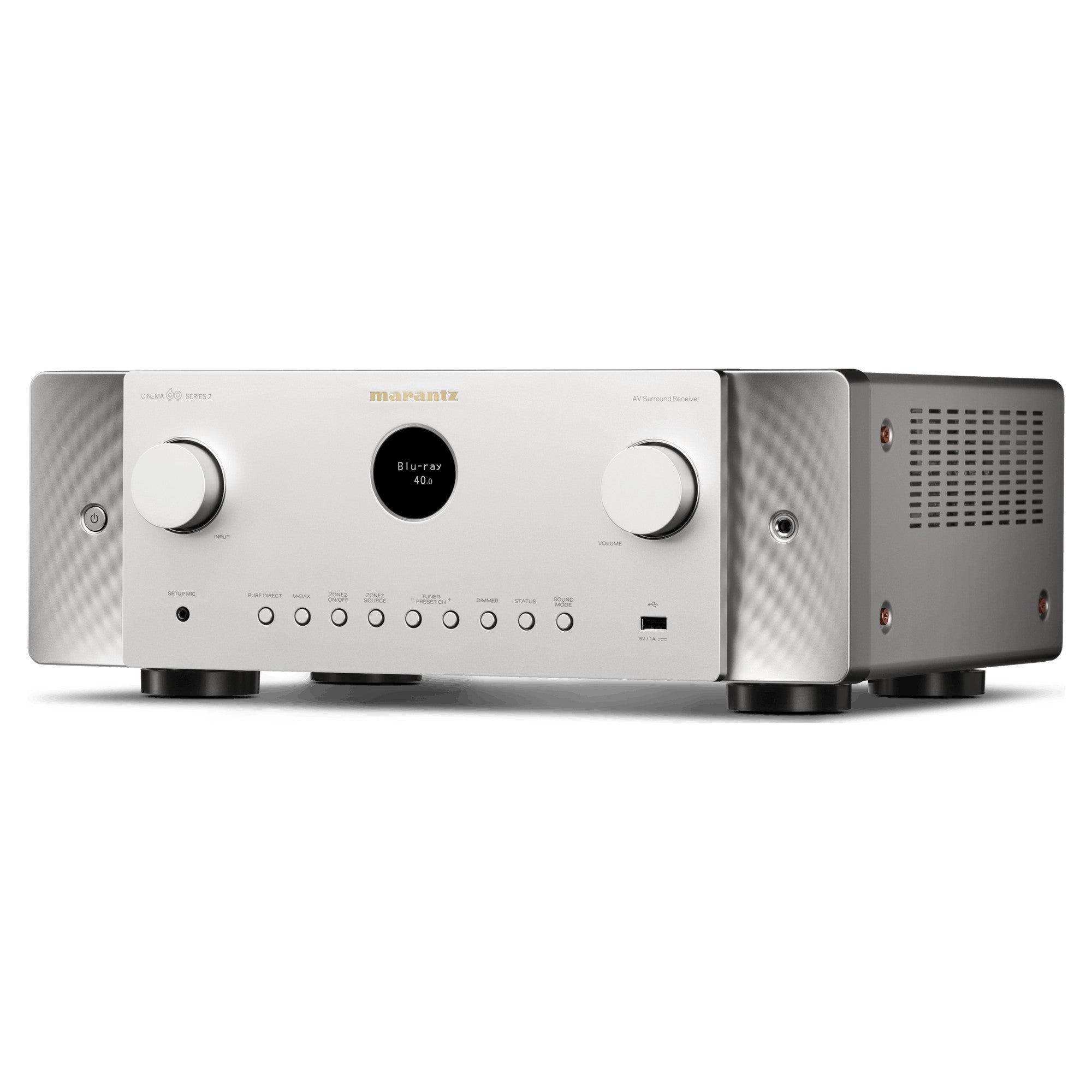Marantz CINEMA 60 DAB Series 2, Silver Gold, angled view