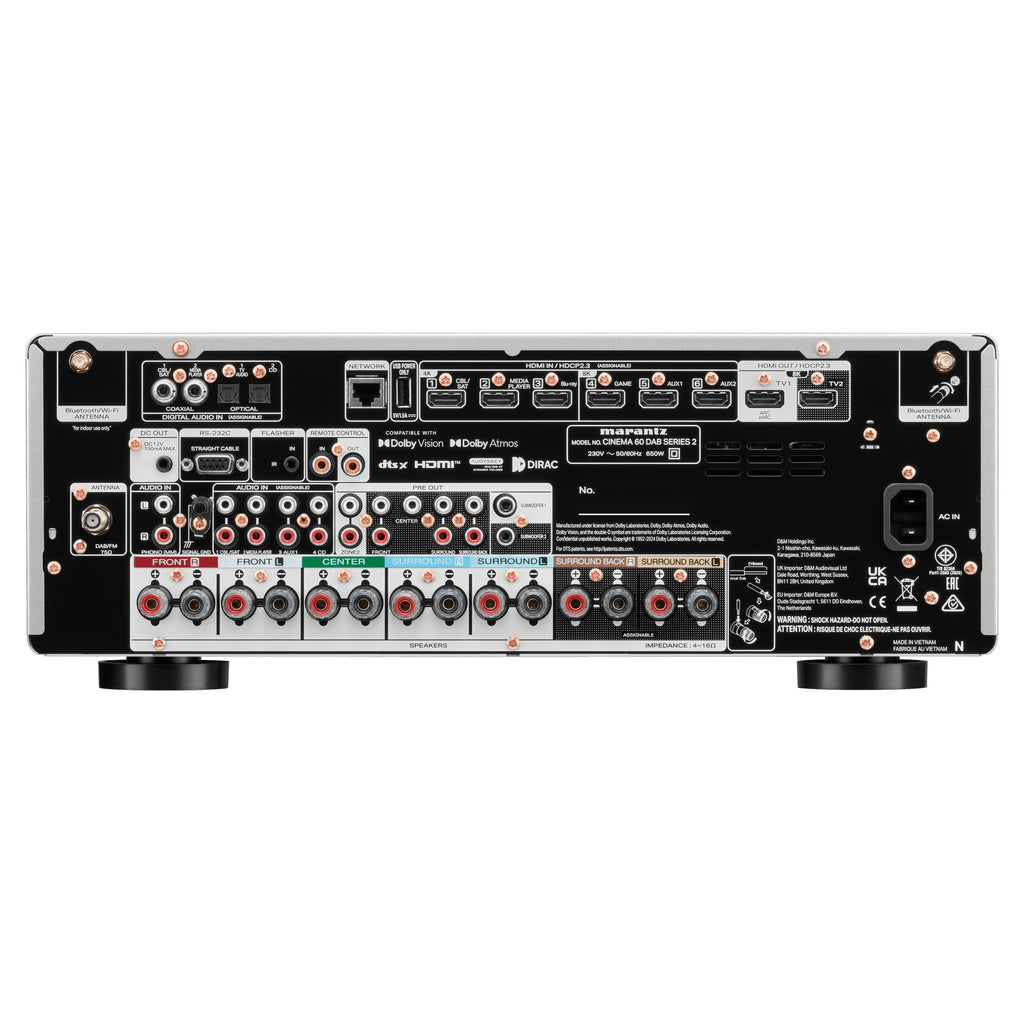 Marantz CINEMA 60 DAB Series 2, Silver Gold, rear connections