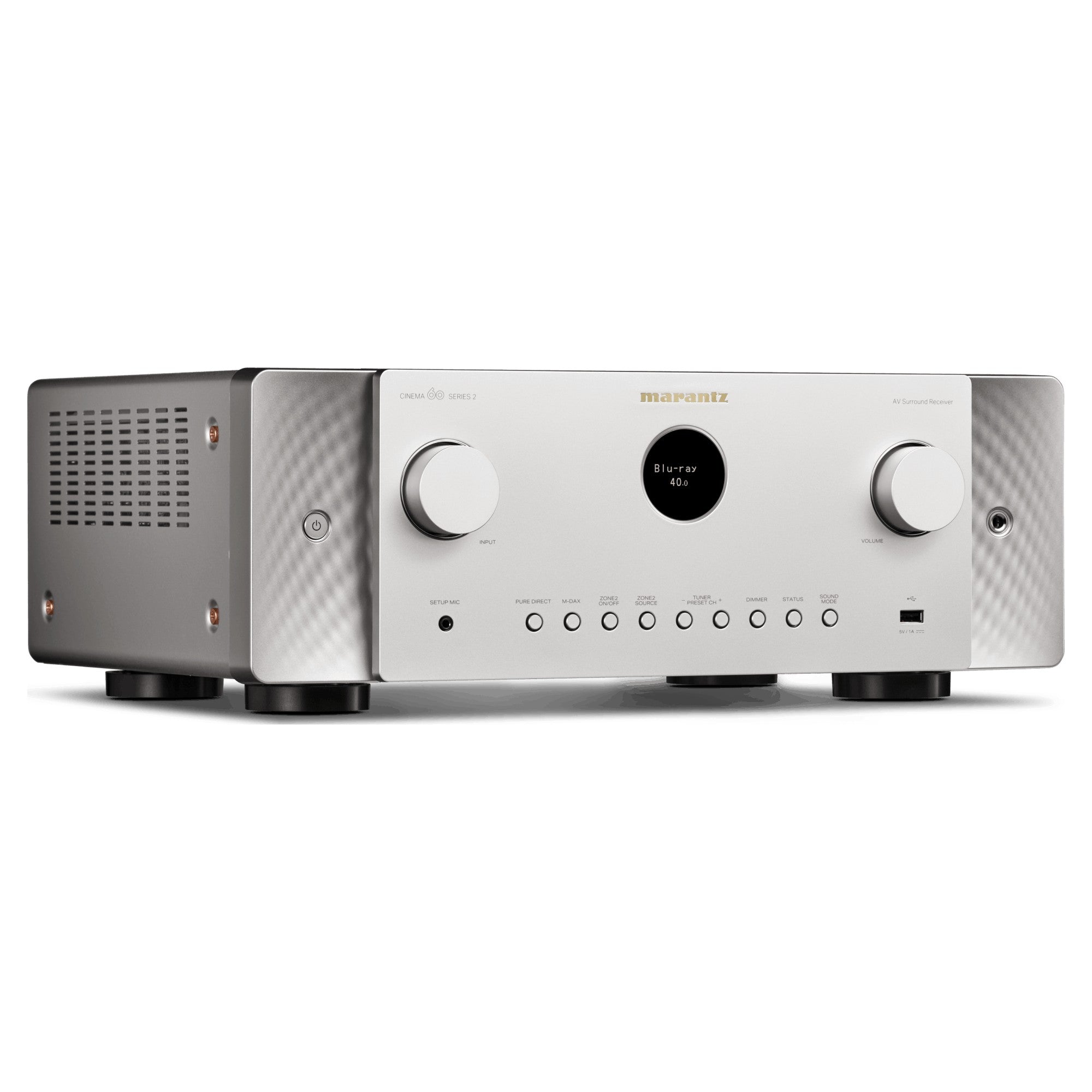 Marantz CINEMA 60 DAB Series 2, Silver Gold, angled view