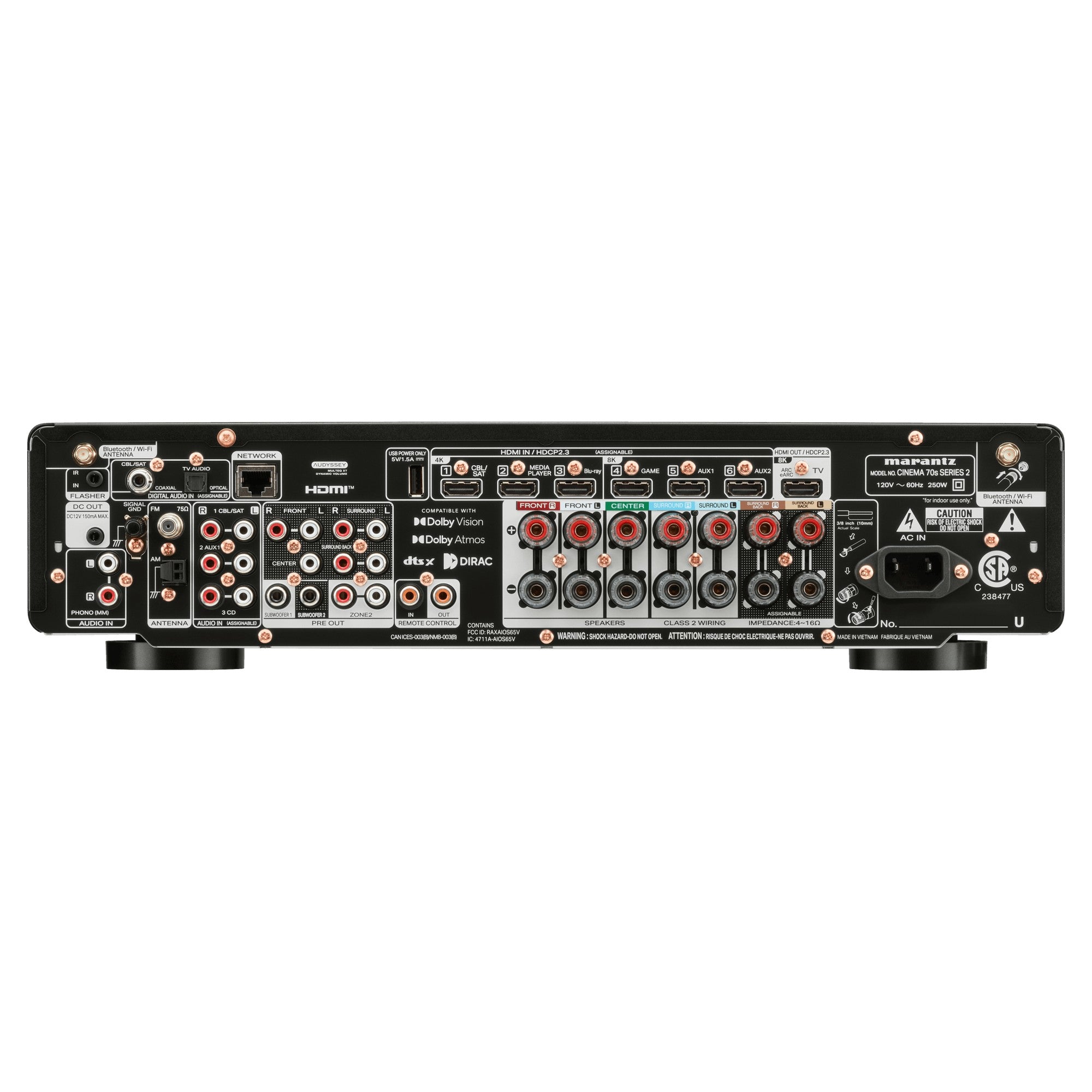 Marantz CINEMA 70s Series 2, Black, rear connections