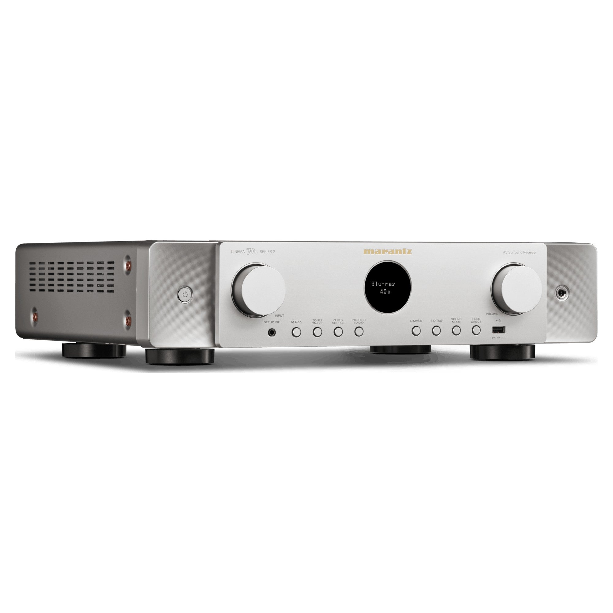 Marantz CINEMA 70s Series 2, Silver Gold, angled view
