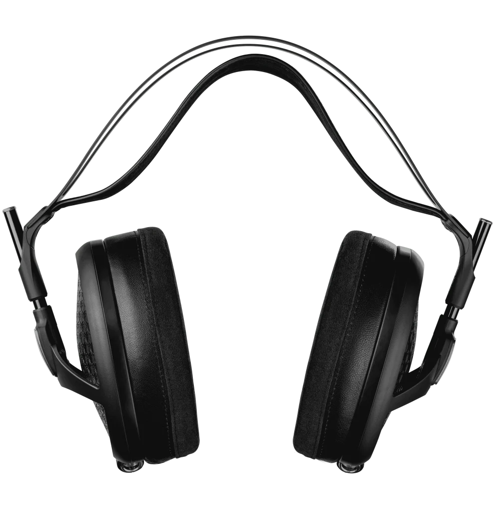 Wired Meze Audio Empyrean II headphones with open-back design, featuring large ear cups and premium build quality.