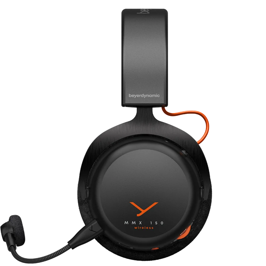 Beyerdynamic MMX 150 Wireless gaming headset, front view in black