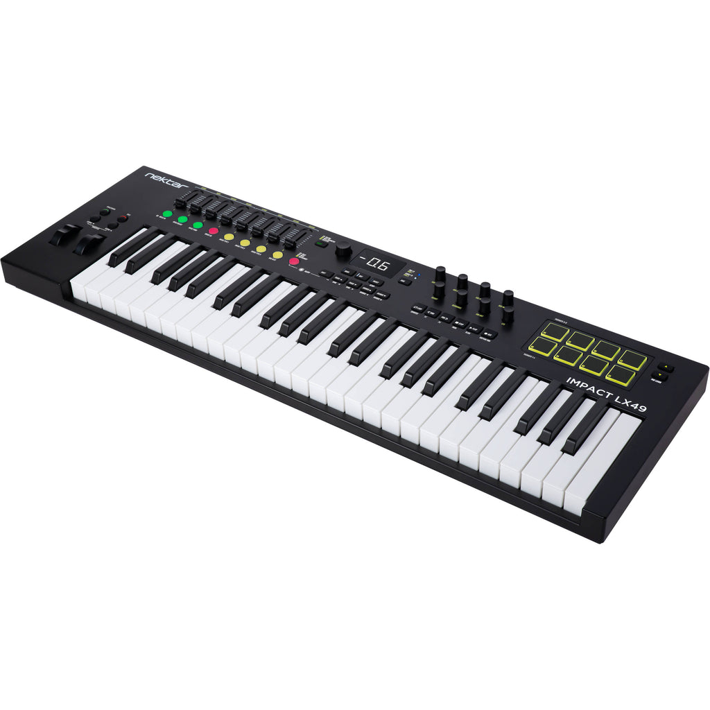 Nektar Impact LX49 MK3 MIDI keyboard, controls and pads detail