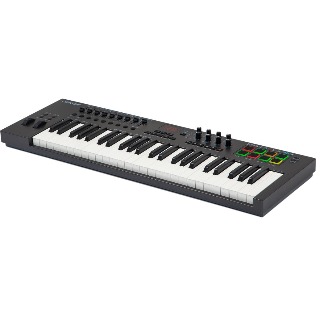 Nektar Impact LX49+ midi keyboards, close up
