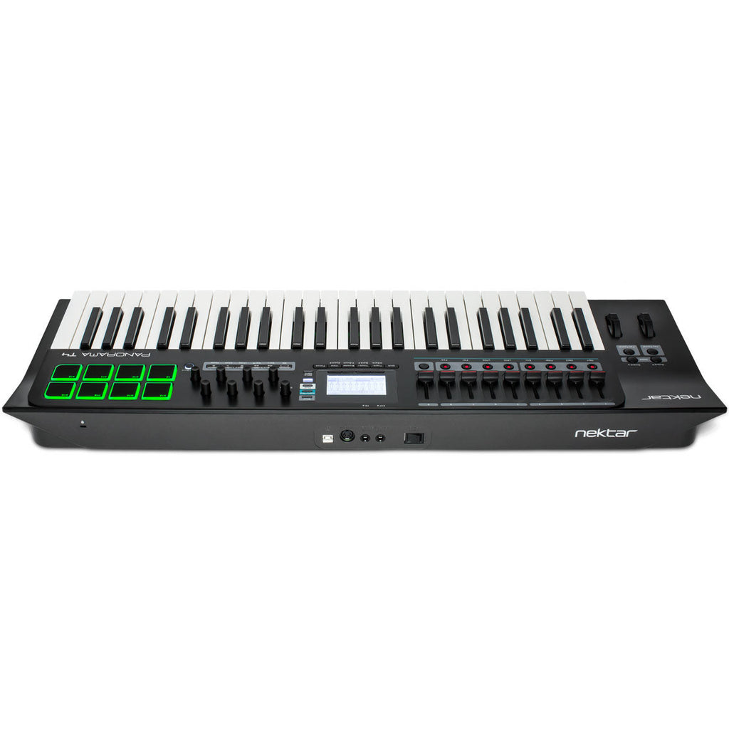 Nektar Panorama T4 MIDI controller with 49 keys, control knobs, and transport buttons for music production and studio use