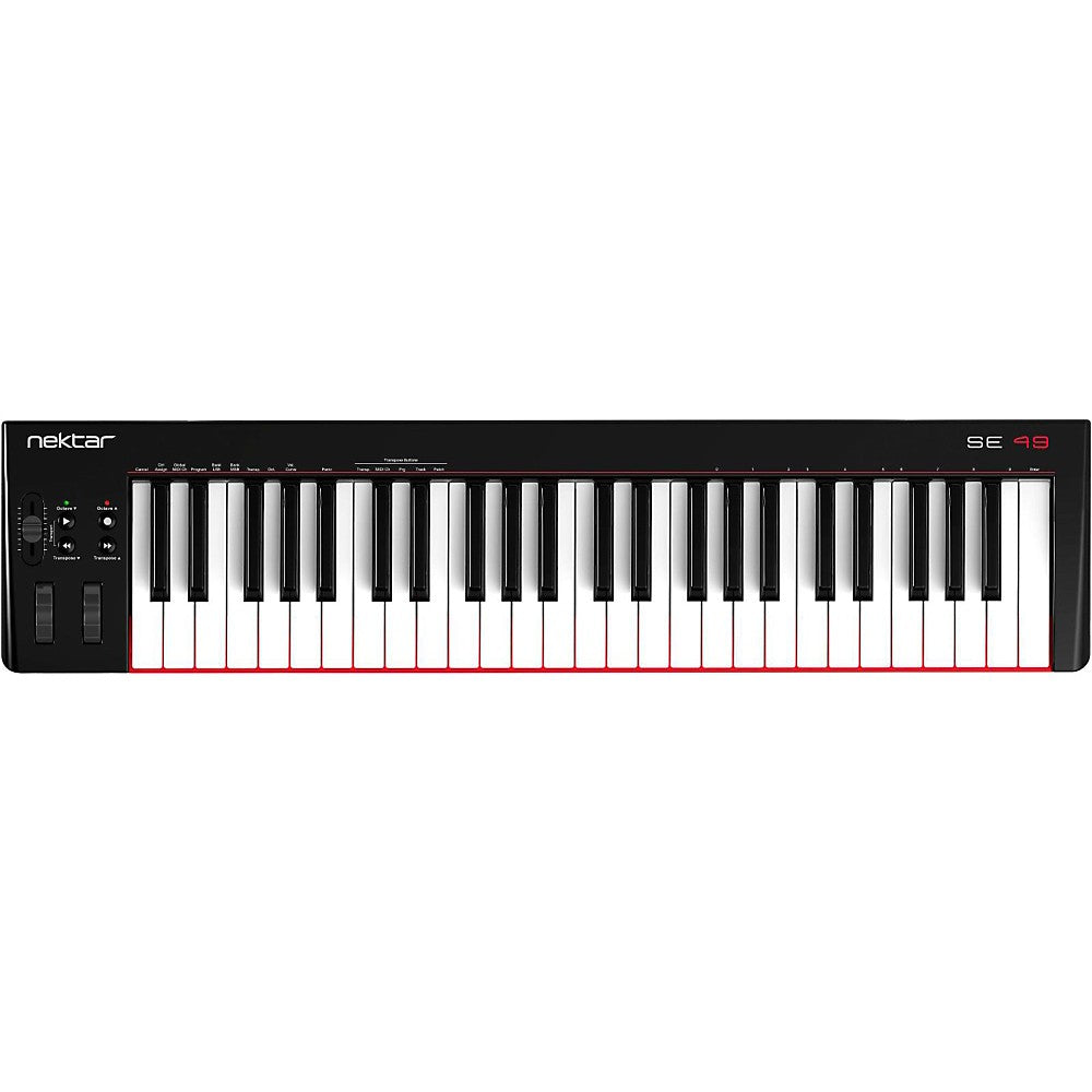 Nektar SE49 MIDI keyboard, controls detail, black