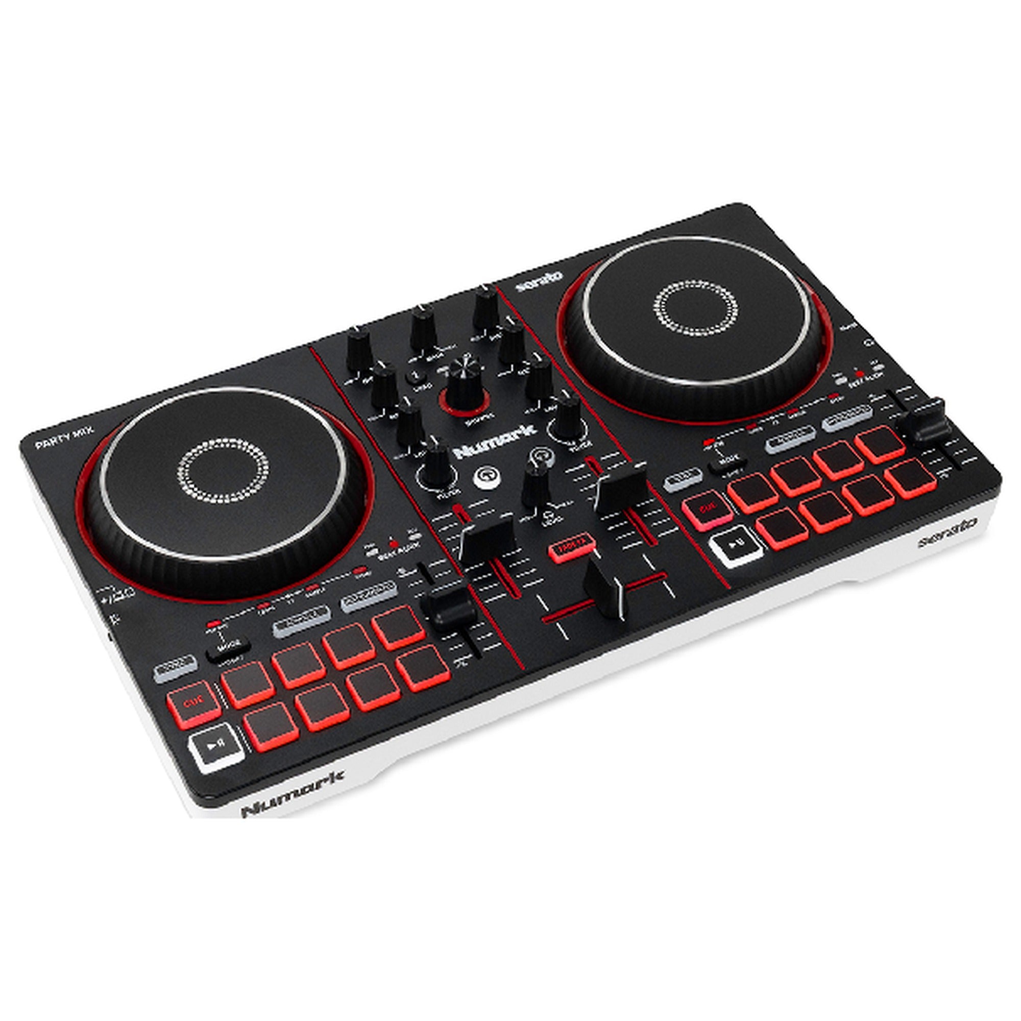 Numark Party Mix III DJ controller, angled hero view