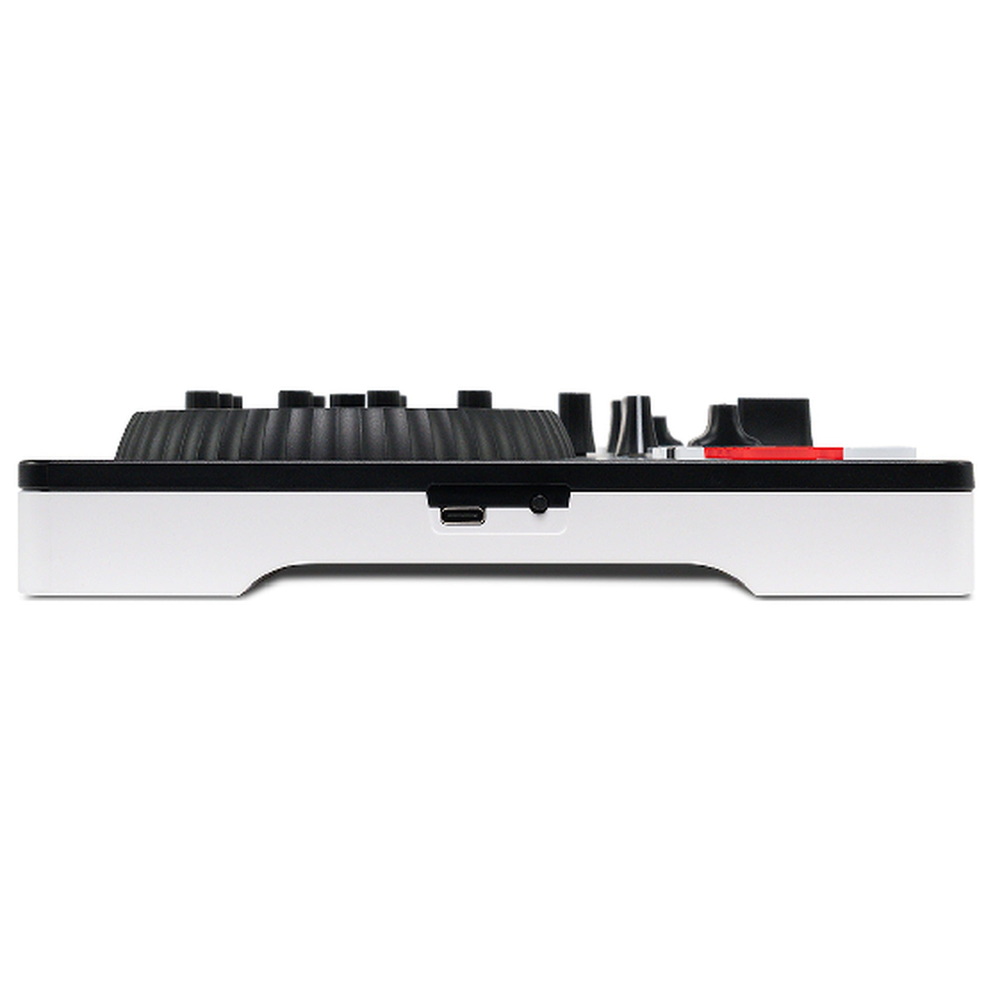 Numark Party Mix III side profile showing the USB-C port