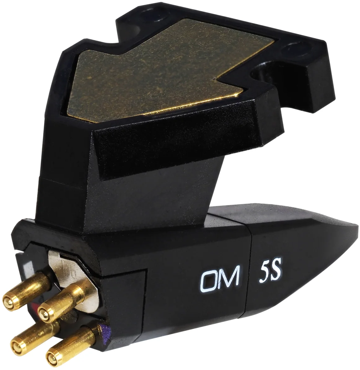 Ortofon OM 5S turntable cartridge with connector, used for high-quality vinyl record playback and audio fidelity.