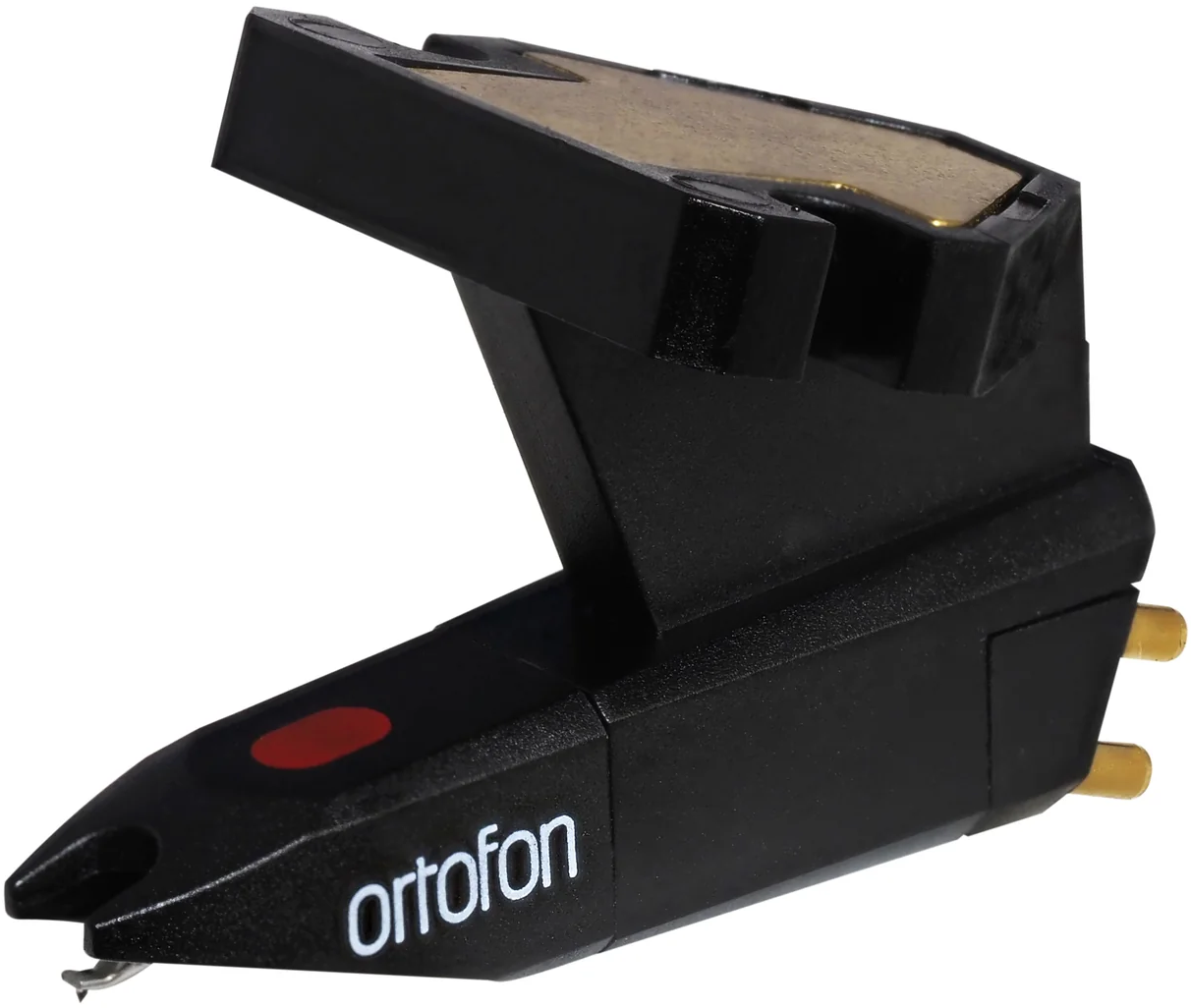 Ortofon Super OM 5E turntable cartridge with logo, precision stylus for high-quality vinyl playback.