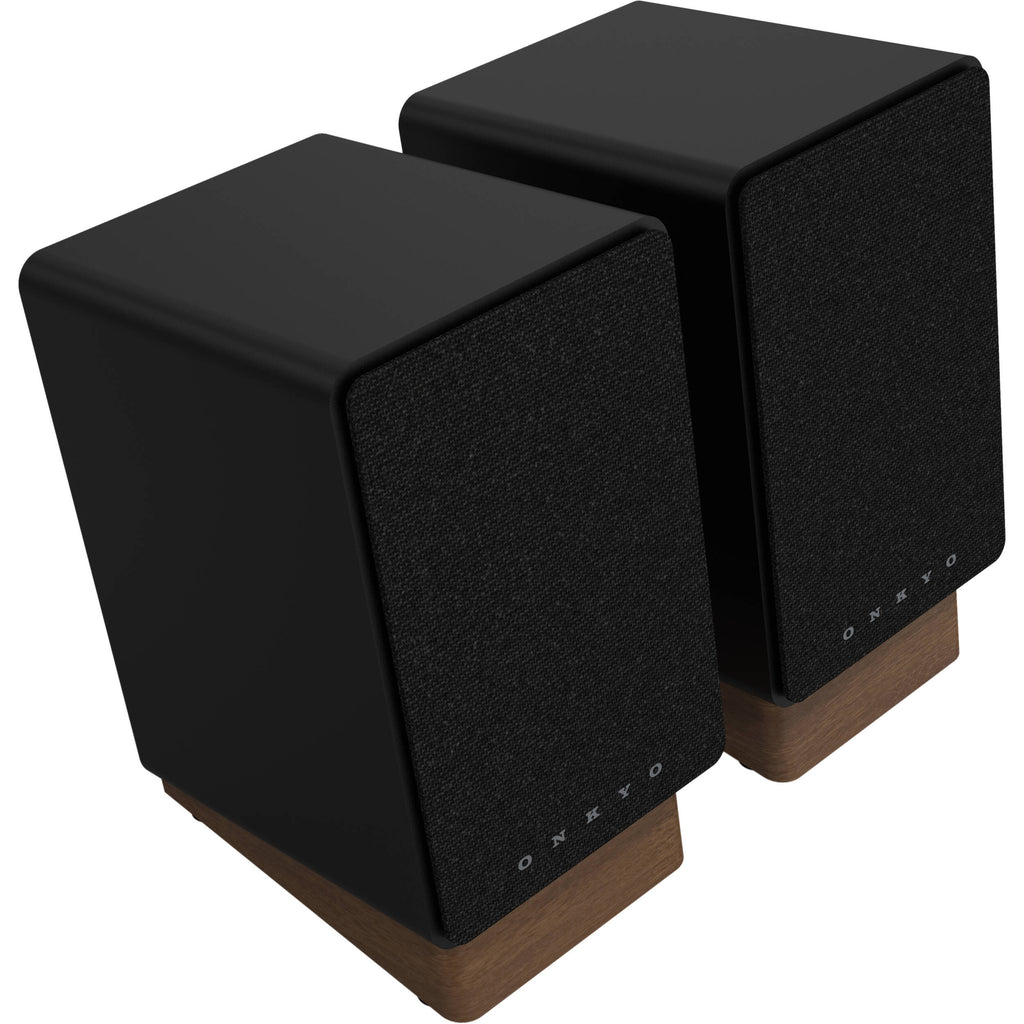 Onkyo GX-30ARC desktop speakers, in black, lifestyle setting
