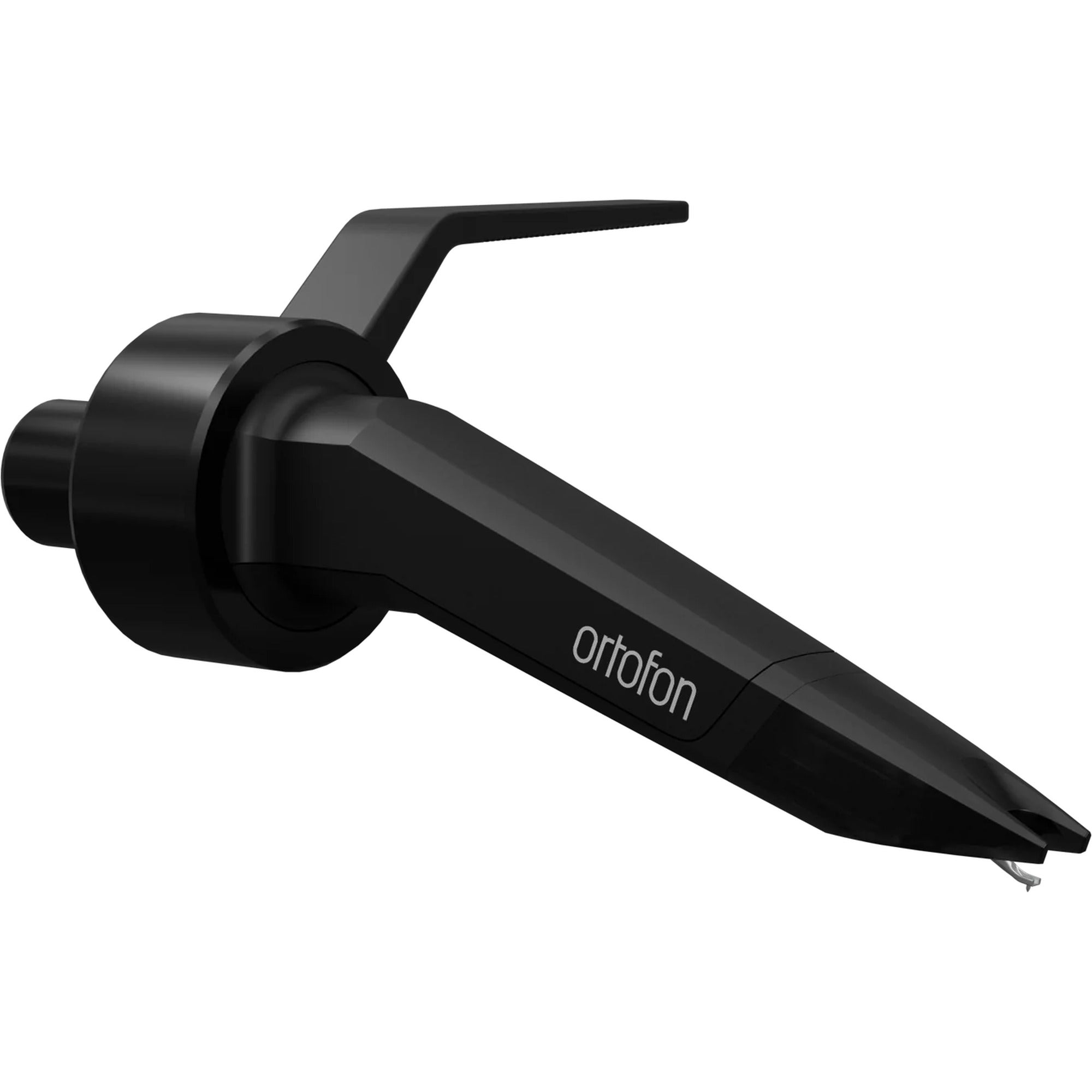 Ortofon Concorde Music Black turntable cartridge with stylus for high-quality vinyl playback, mounted on a turntable tonearm.
