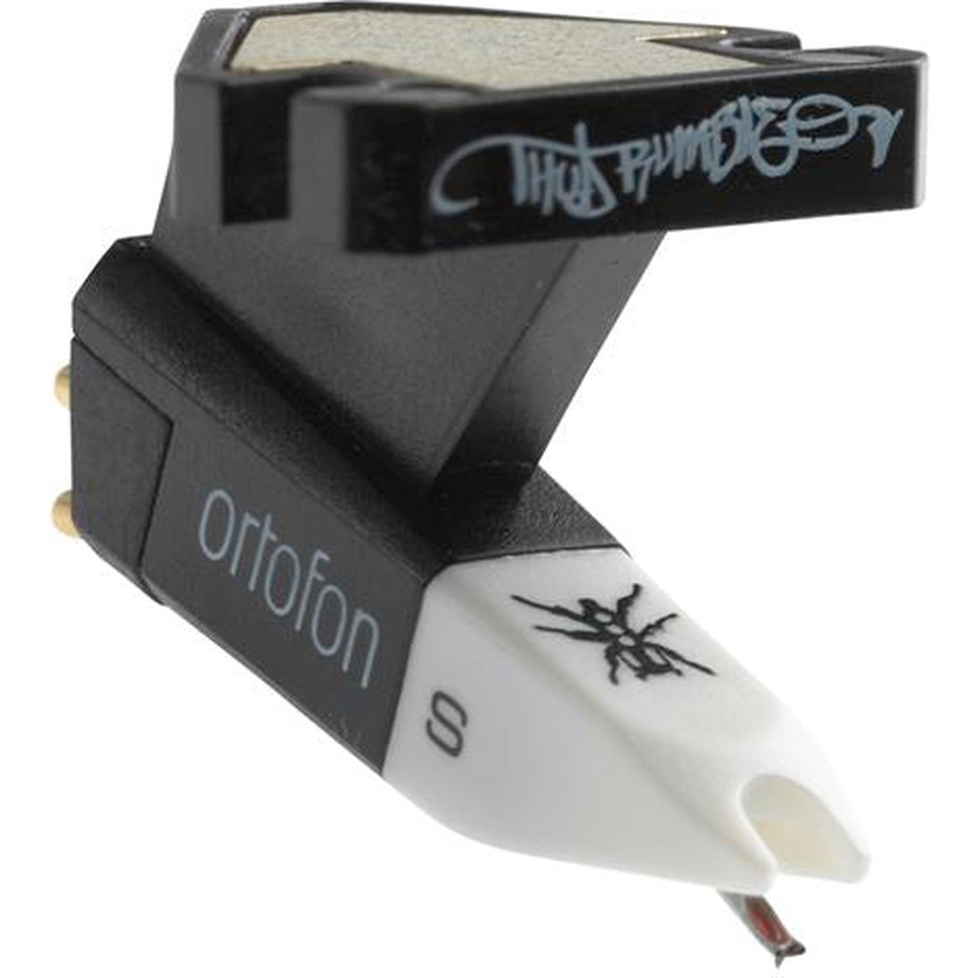 Ortofon OM Q.Bert turntable cartridge with stylus, designed for high-quality vinyl playback on turntables.