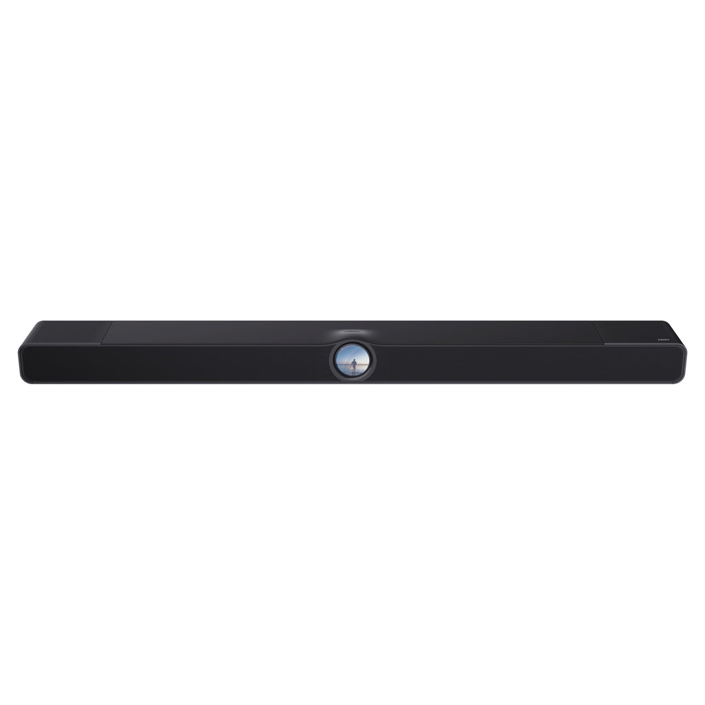 WiiM Bar Black front view with touch display