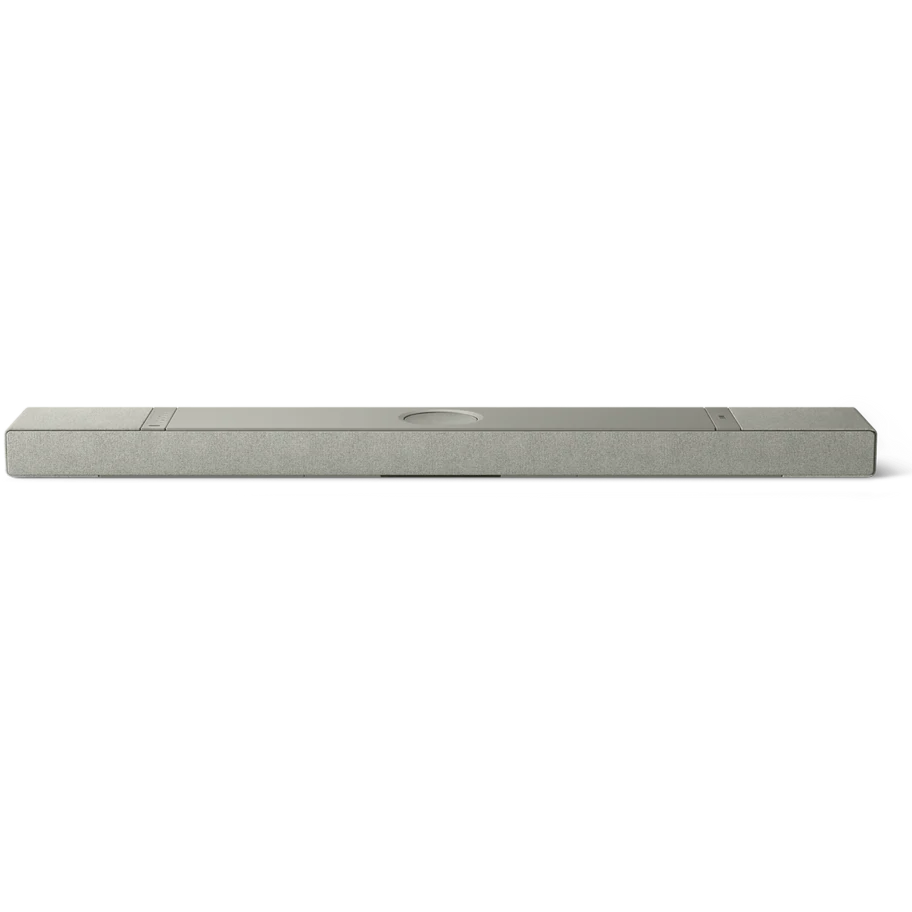 KEF XIO soundbar with sleek black design and multiple speaker drivers, designed for enhanced TV audio and immersive sound experience.