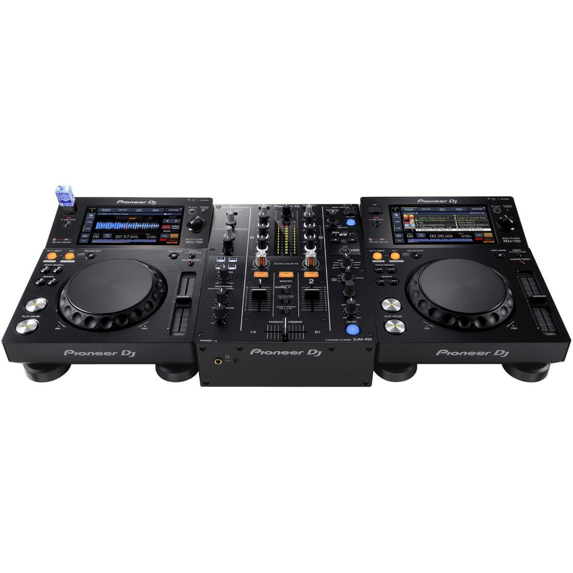 Pioneer DJ M-450 dj mixers, close up