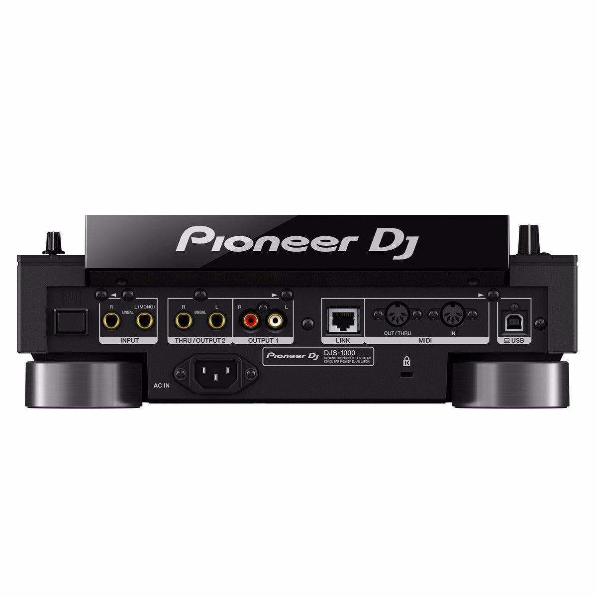 Pioneer DJ DJS-1000 DJ sampler media player with touch interface and controls, used by DJs for live music mixing.