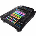 Pioneer DJ DJS-1000 DJ sampler media player with touchscreen interface and multiple control buttons, used for live electronic music performances.