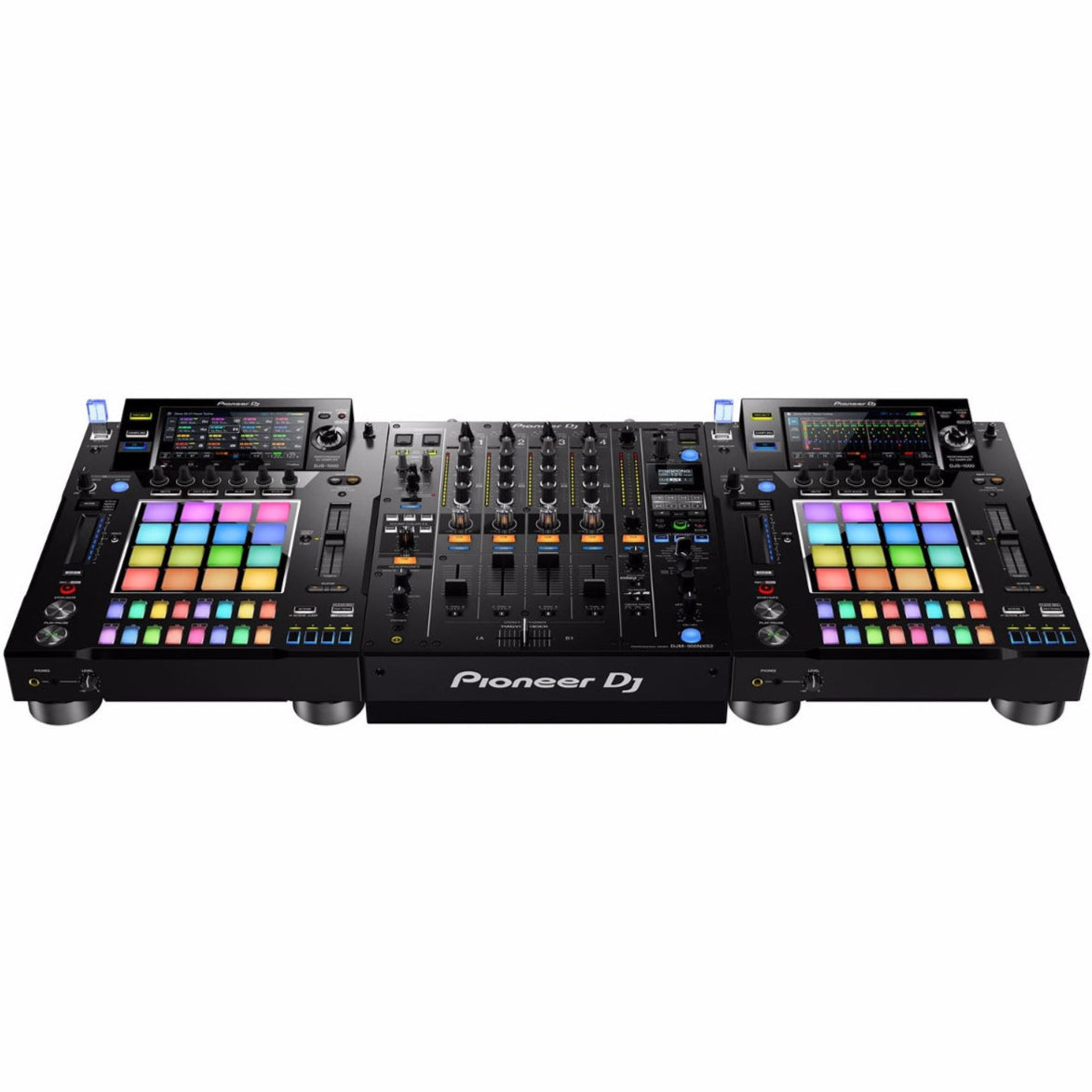 Pioneer DJ DJS-1000 DJ sampler with touchscreen and control pads, used for live music production and DJ performances.