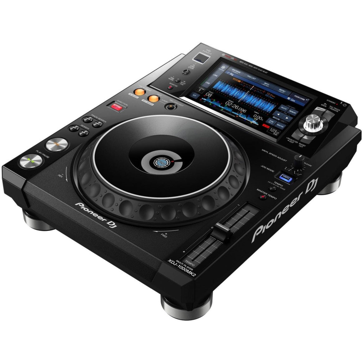Pioneer DJ XDJ-1000MK2 DJ media player with large touch screen and professional controls for digital DJing.