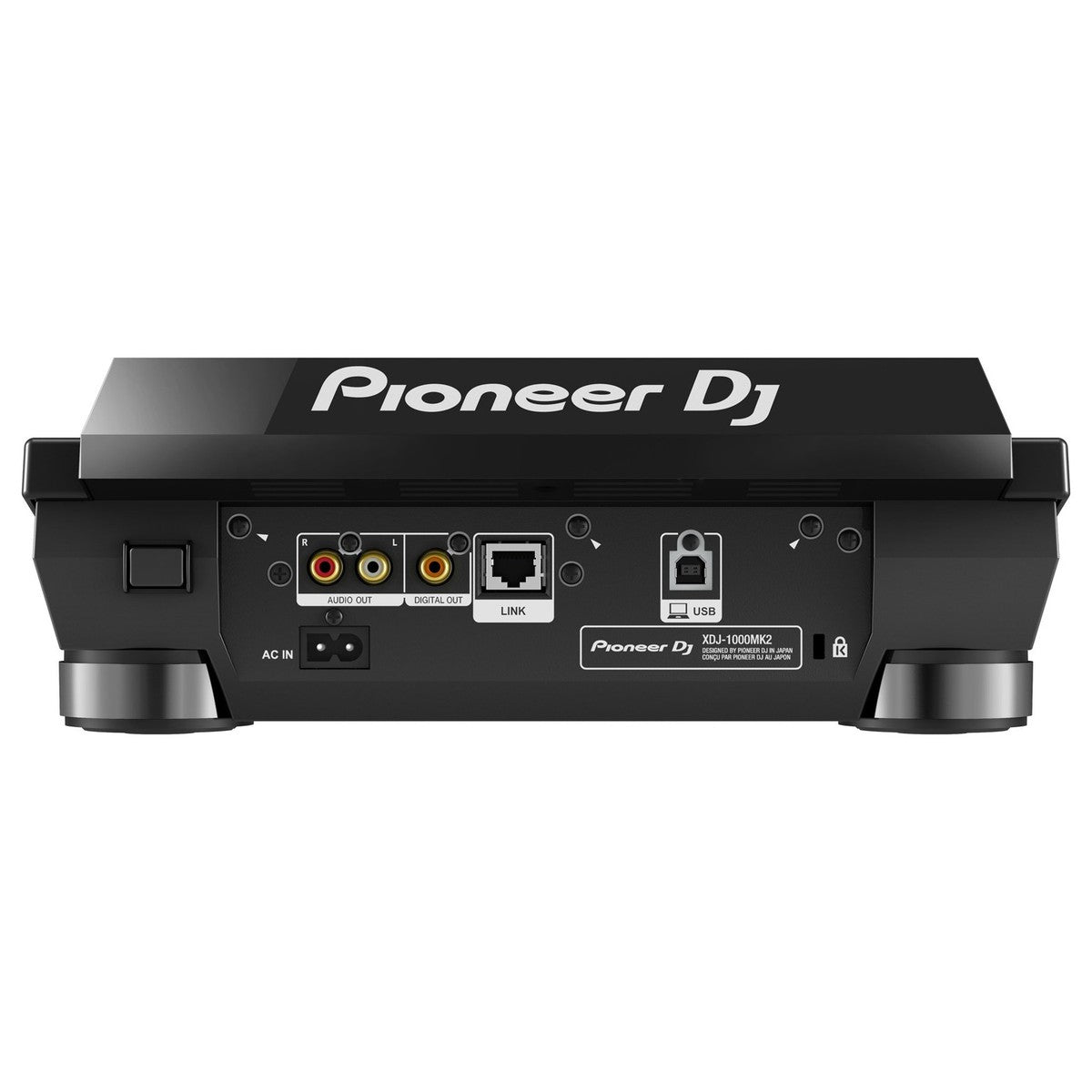 Pioneer DJ XDJ-1000MK2 professional DJ media player with large touchscreen and multiple control buttons on a black surface.