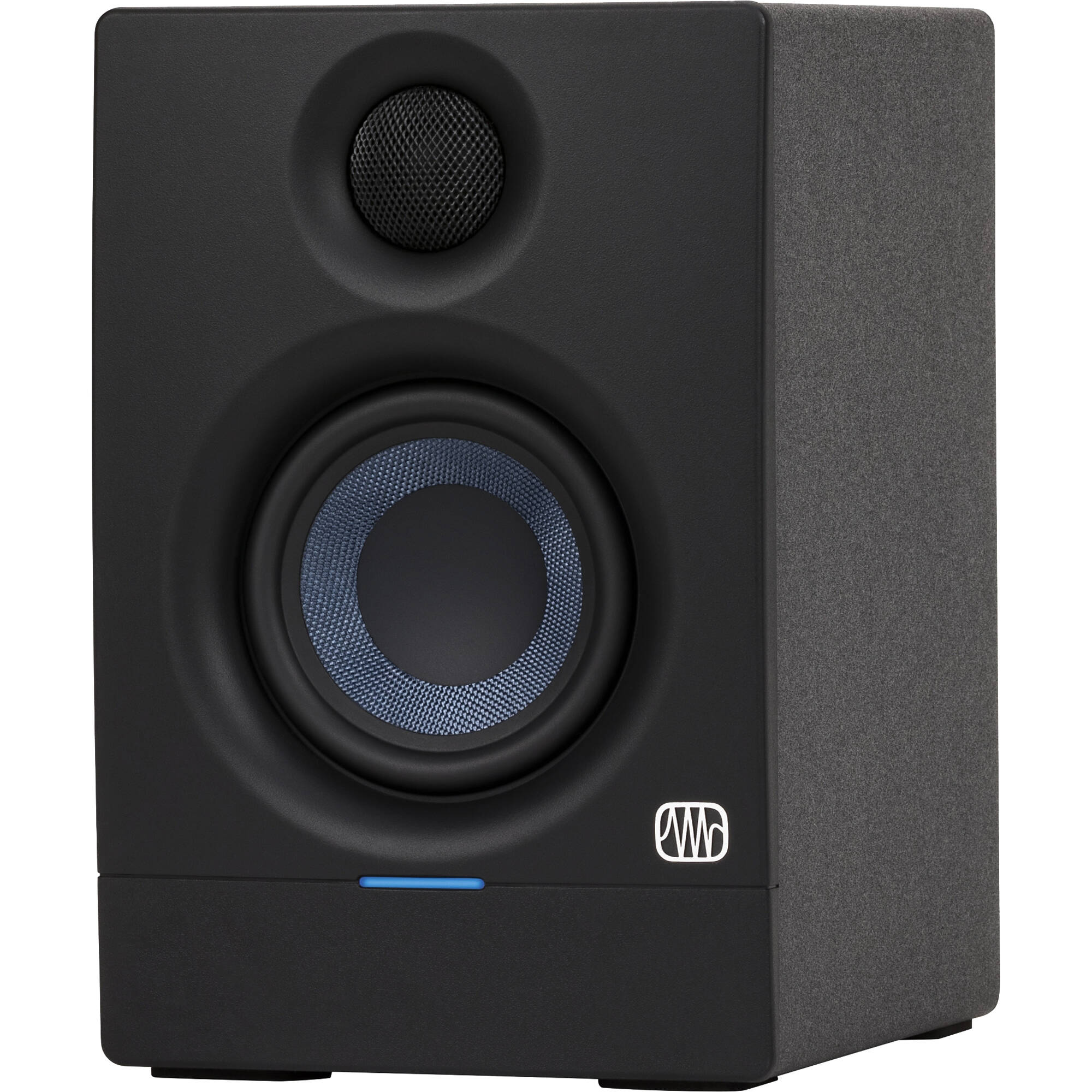 PreSonus Eris 3.5 2nd Gen desktop speakers, in black, lifestyle setting