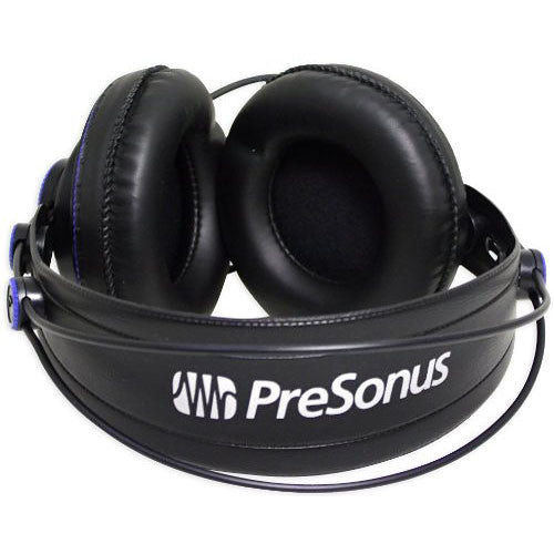 PreSonus HD7 studio headphones, rear of headband with logo.