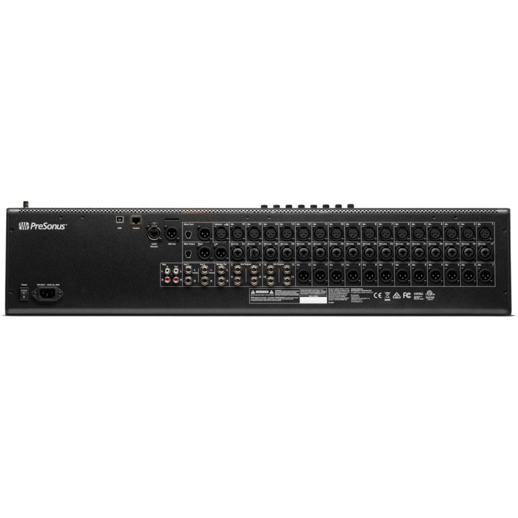 PreSonus StudioLive Series III SE 32 digital mixer with multiple control knobs and input channels on a professional audio device.