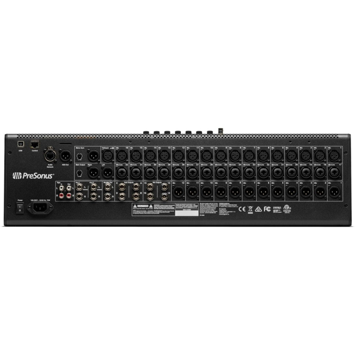 PreSonus StudioLive Series III SE 24 digital mixer with multiple knobs and faders for professional audio control.