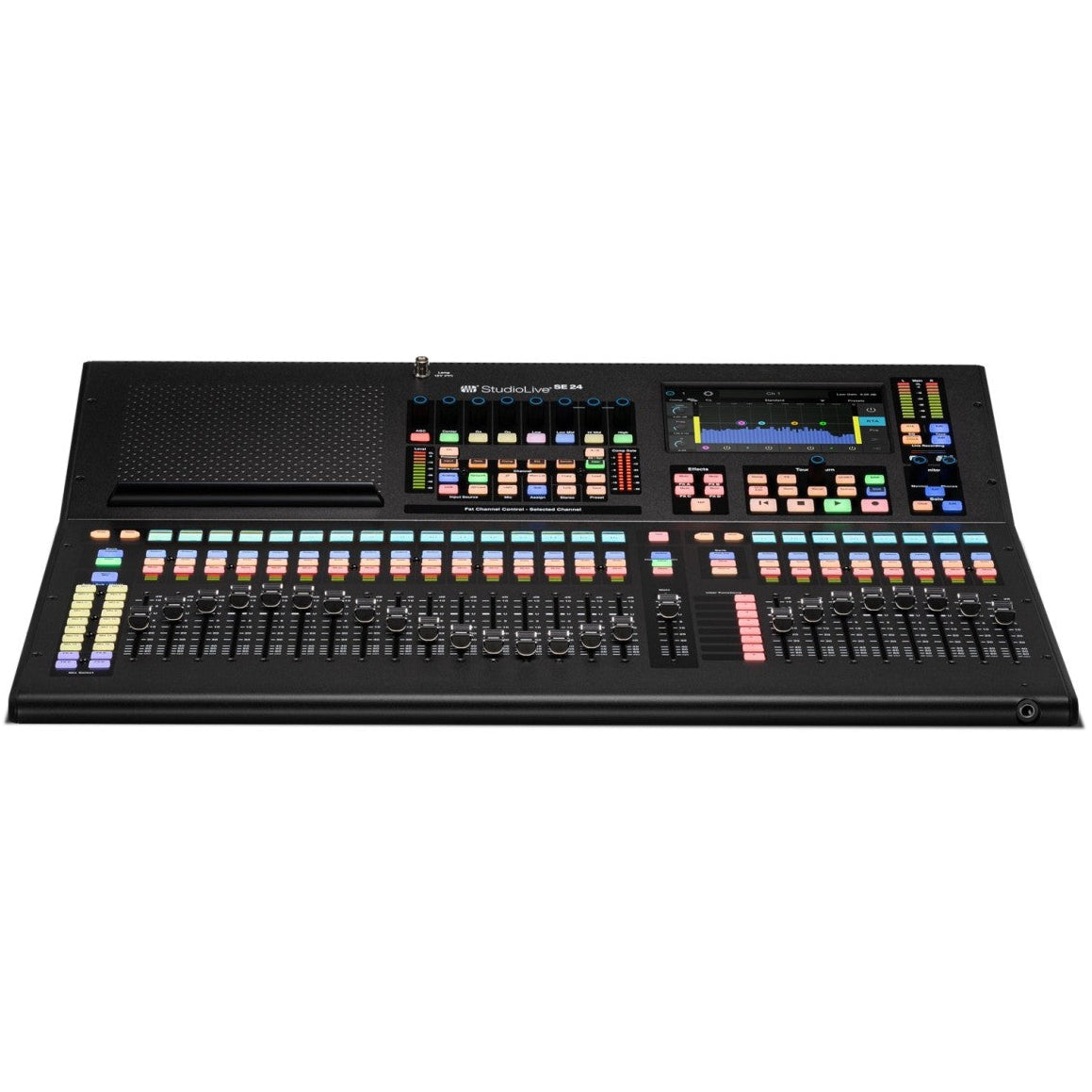 PreSonus StudioLive Series III SE 24 digital mixer with multiple control knobs, faders, and a digital display for live sound mixing