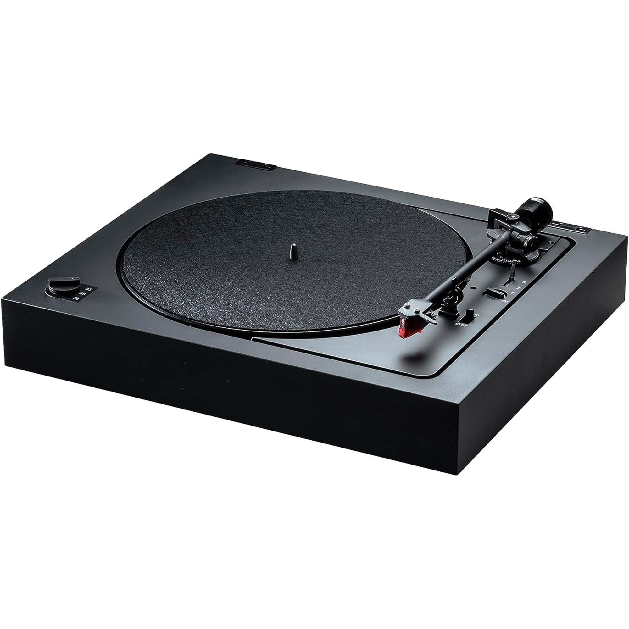 Pro-Ject Automat A2 (2M Red) turntable, black, front view