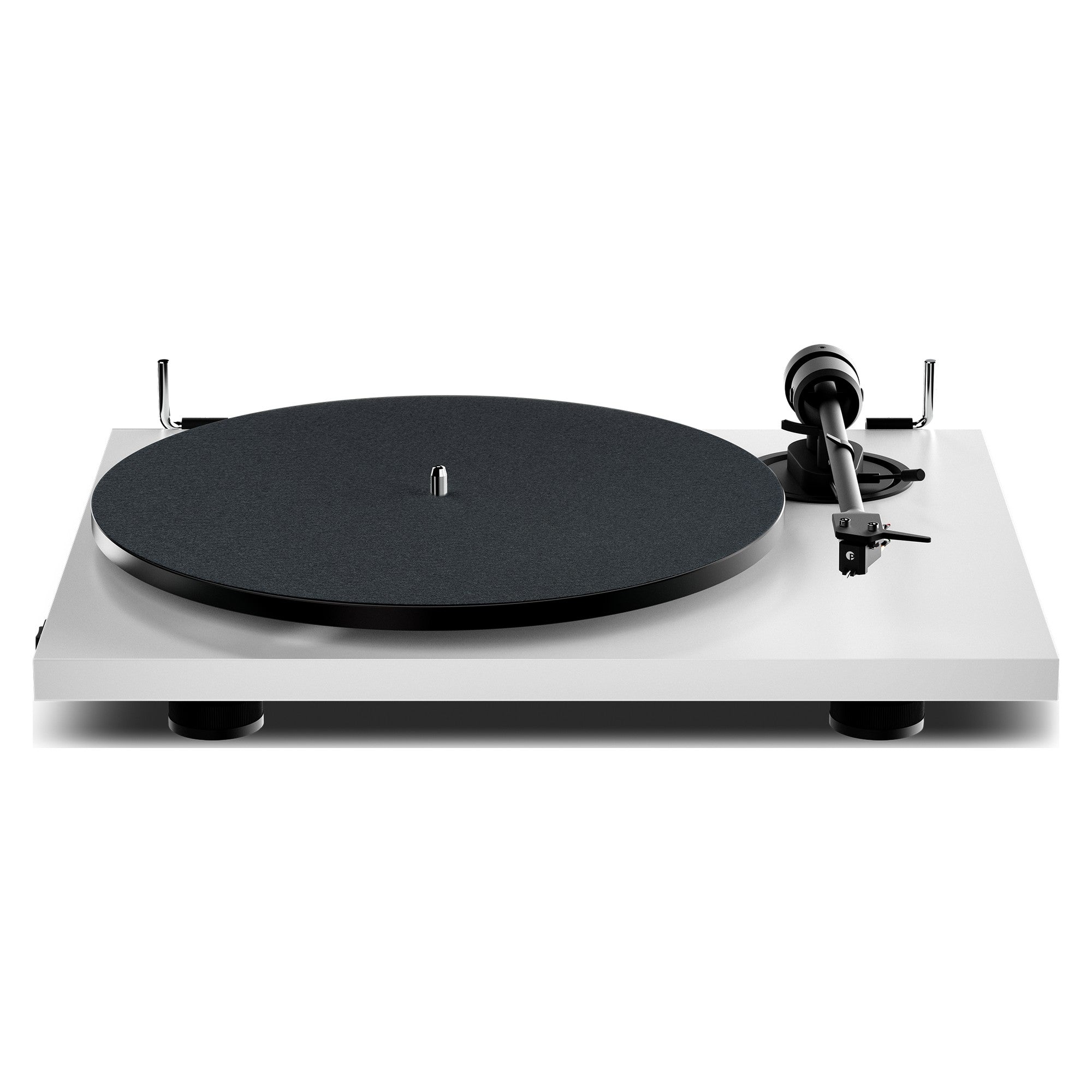 Pro-Ject E1.2 BT Satin White turntable, front view