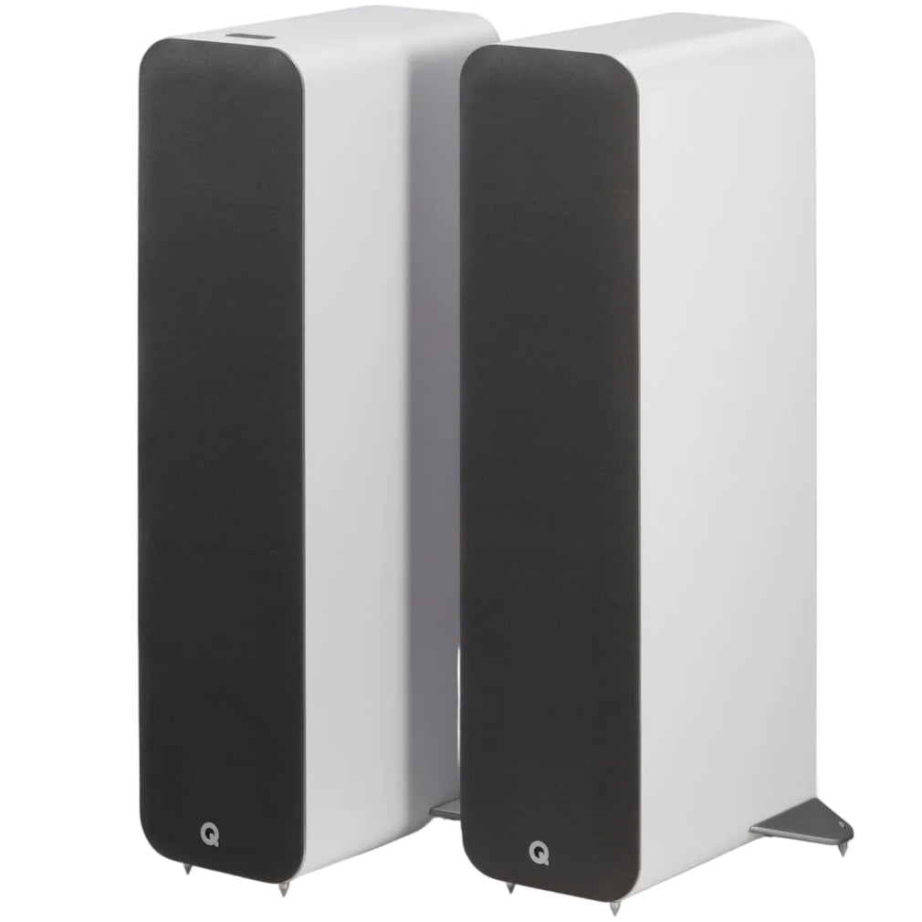 Q Acoustics M40 powered speakers, white, front view