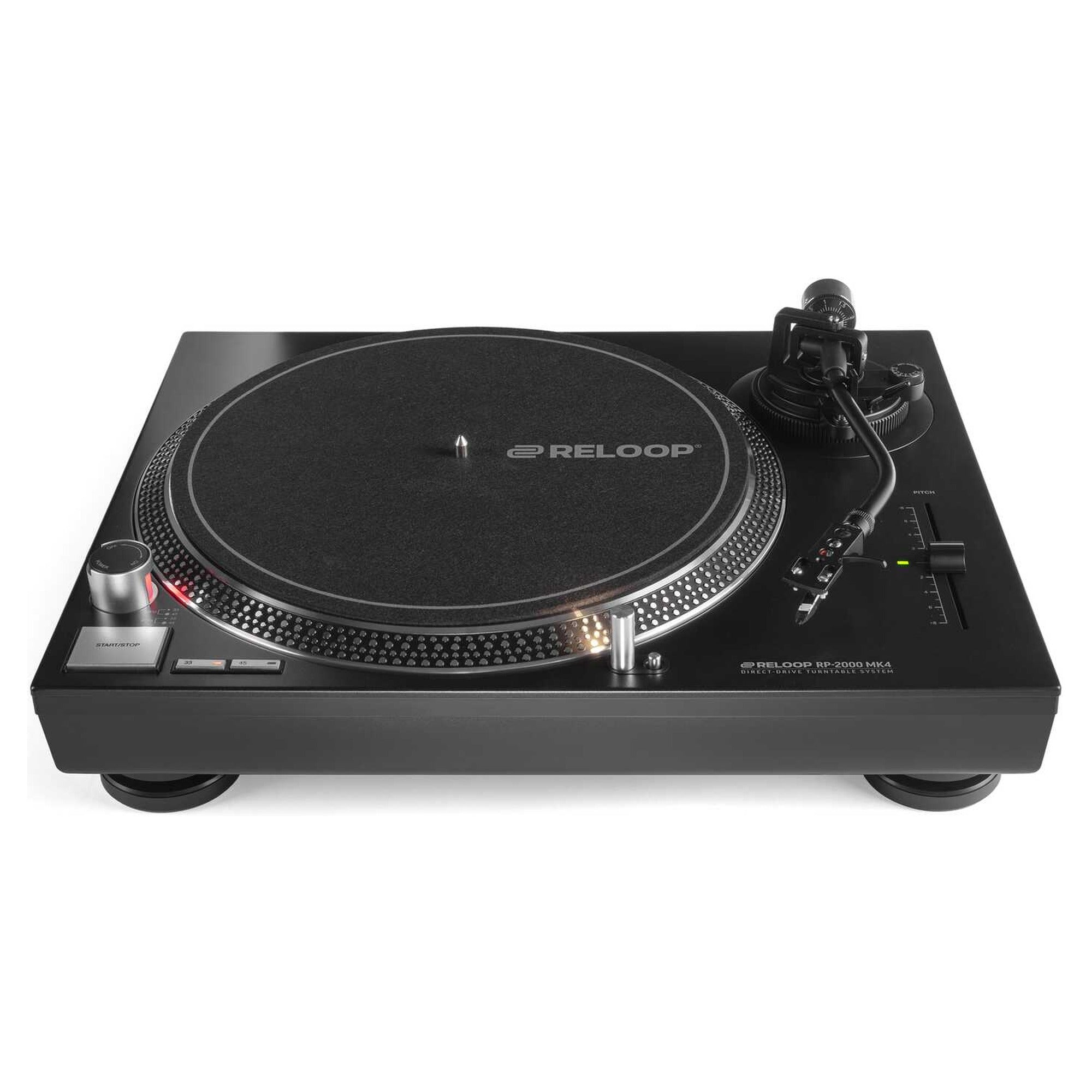 Reloop RP-2000 MK4 Black DJ turntable, front view