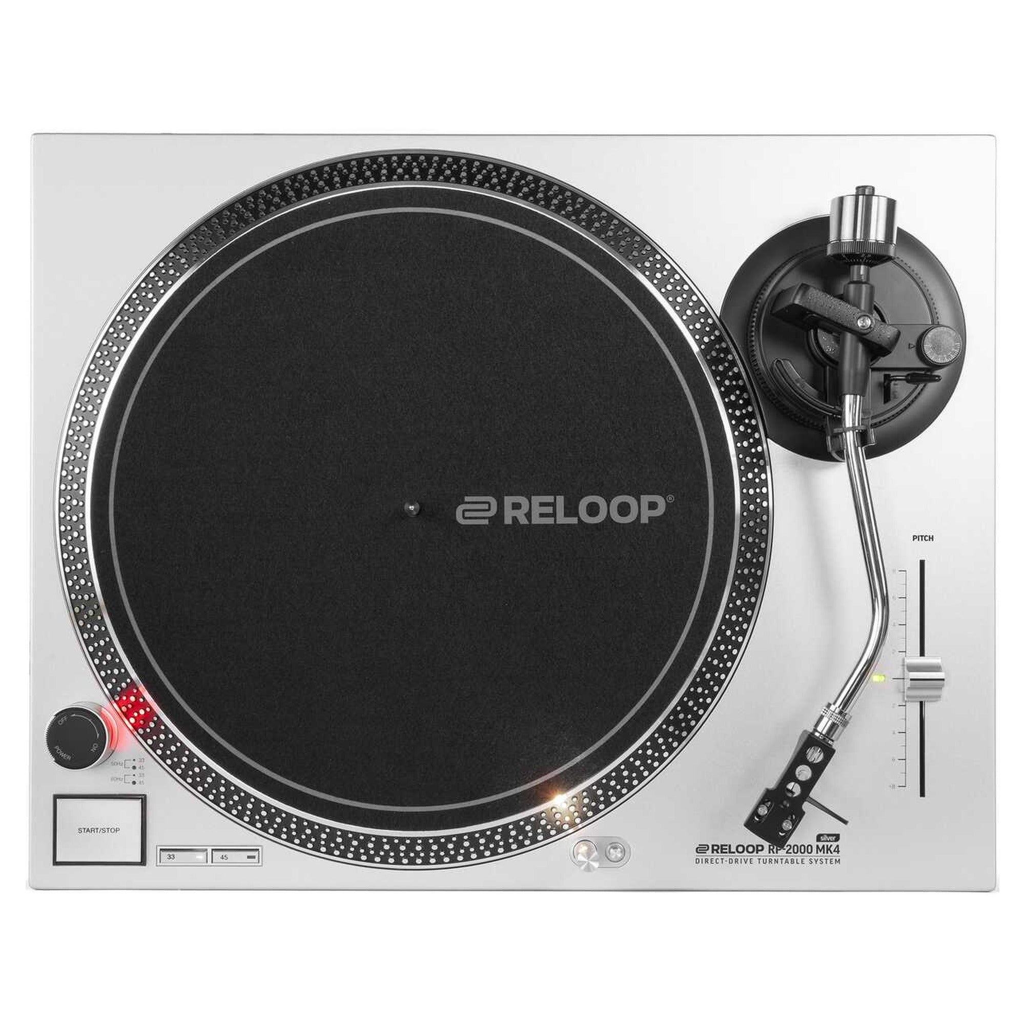 Reloop RP-2000 MK4 Silver DJ turntable, top view