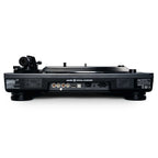 Reloop RP-8000 MK2 DJ turntable with black platter and controls, professional DJ equipment for mixing and scratching.