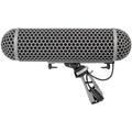 Rode Blimp microphone windscreen with extension, designed for professional audio recording and wind protection.