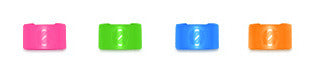 Rode Colors 3 wireless microphone accessories with colorful clips for easy attachment and organization.